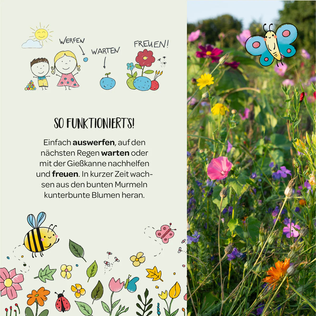 Bunte Blumenmurmeln