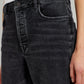 Straight Cropped Jeans schwarz