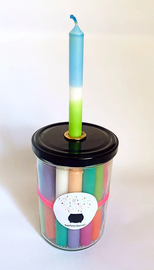 Kerzenglas mit integriertem Kerzenhalter
